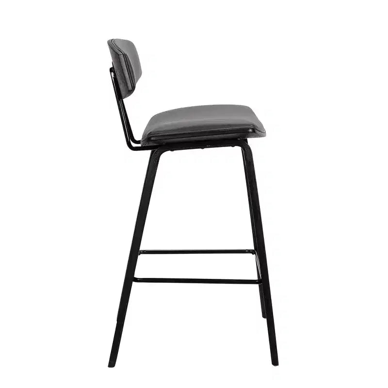 Sgabello da bar Fox Mid-Century in ecopelle e legno spazzolato, altezza bar, 28,5 pollici - Armen Living