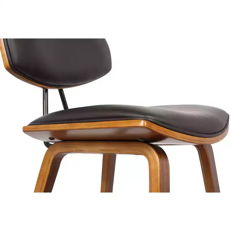 Sgabello da bar Fox Mid-Century in ecopelle e legno spazzolato, altezza bar, 28,5 pollici - Armen Living