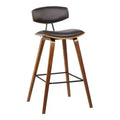 Sgabello da bar Fox Mid-Century in ecopelle e legno spazzolato, altezza bar, 28,5 pollici - Armen Living