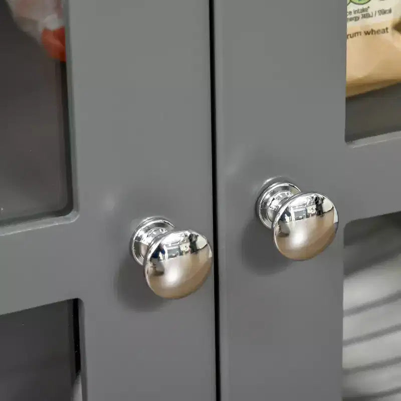 HOMCOM Credenza, Mobile Contenitore con Ante in Vetro, Ripiani Regolabili e 2 Cassetti per Cucina