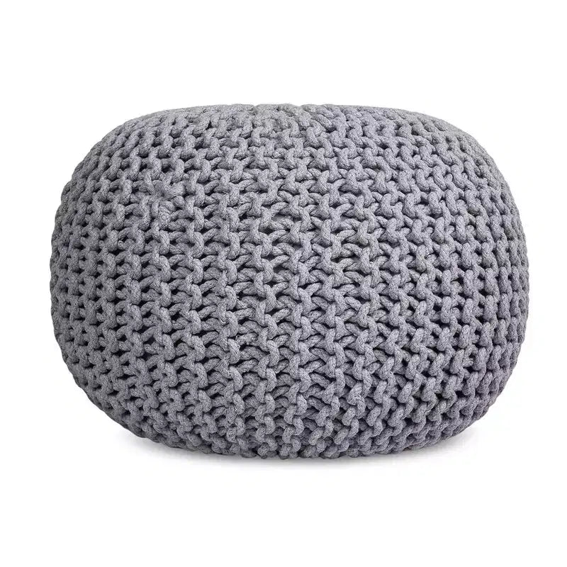 BirdRock Home Pouf Rotondo Poggiapiedi Ottomano - Grigio Chiaro