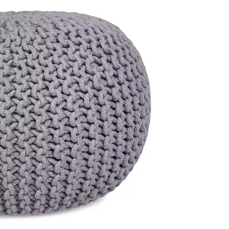 BirdRock Home Pouf Rotondo Poggiapiedi Ottomano - Grigio Chiaro