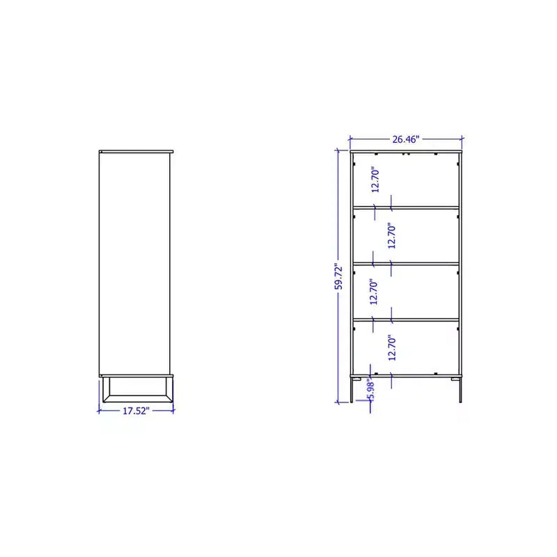 59.72 Lexington Libreria a 4 Ripiani - Manhattan Comfort