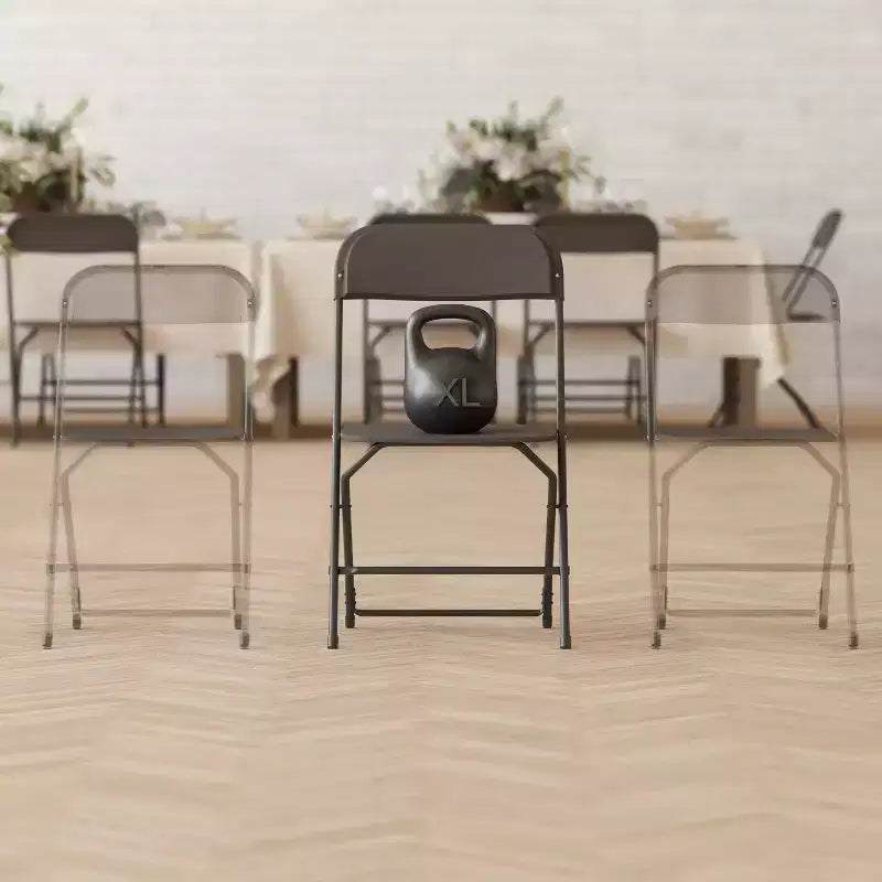 Flash Furniture Hercules Big and Tall Commercial Folding Chair - Sedia Pieghevole Commerciale Extra Large Capacità 295 kg - Plastica Resistente - Confezione da 4