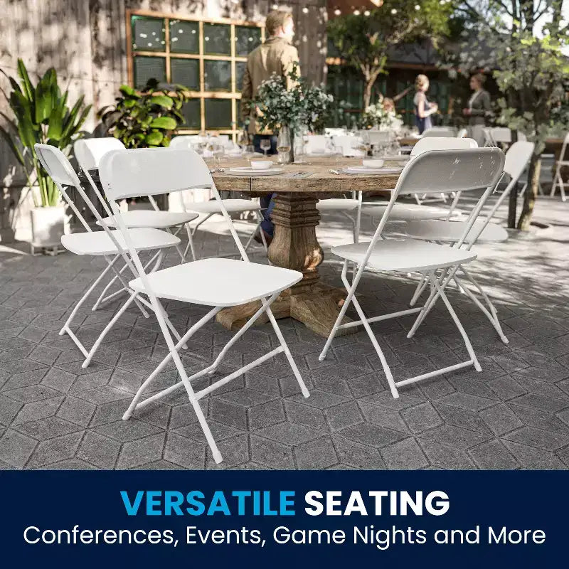 Flash Furniture Hercules Big and Tall Commercial Folding Chair - Sedia Pieghevole Commerciale Extra Large Capacità 295 kg - Plastica Resistente - Confezione da 4