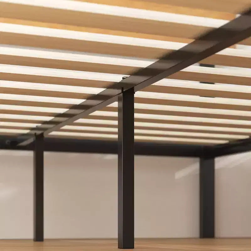 Struttura letto a piattaforma in metallo Olivia Marrone - ZINUS