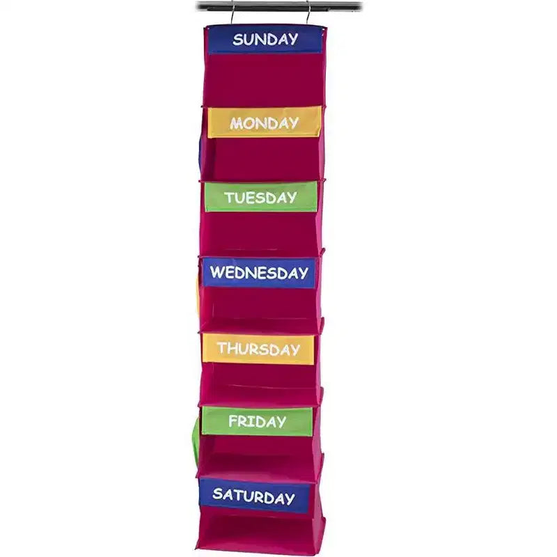 Organizzatore Armadio per Bambini - Appendiabiti da Parete per Attività Quotidiane - 7 Ripiani - Organizzatore Portatile per Vestiti per Soluzioni Armadio - Homeitusa