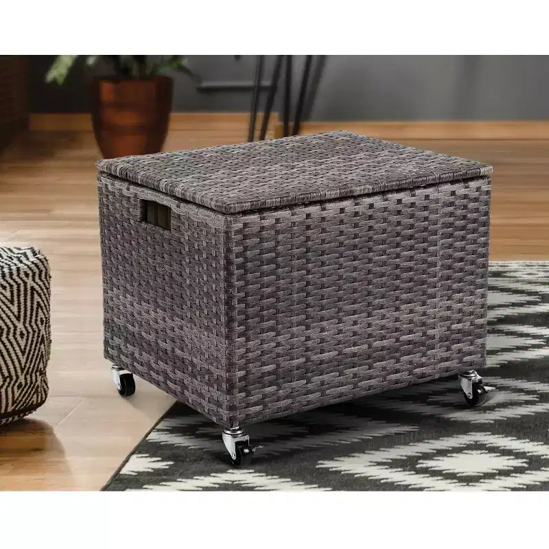 BIRDROCK HOME Contenitore portadocumenti con rotelle - Mobiletto con ruote - Scatole portadocumenti - Ufficio domestico (Grigio)
