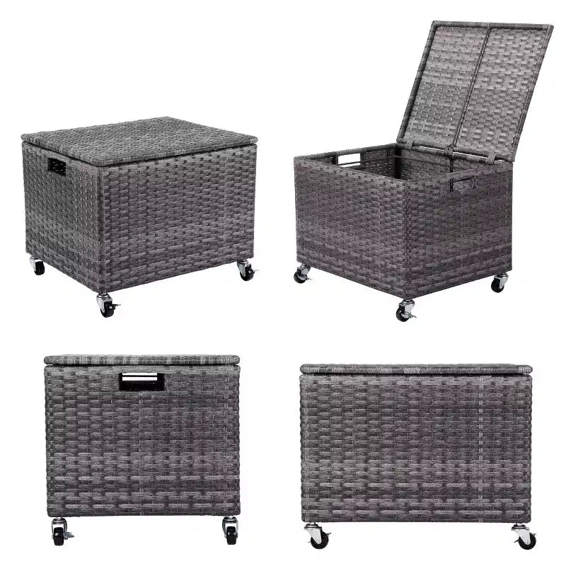 BIRDROCK HOME Contenitore portadocumenti con rotelle - Mobiletto con ruote - Scatole portadocumenti - Ufficio domestico (Grigio)