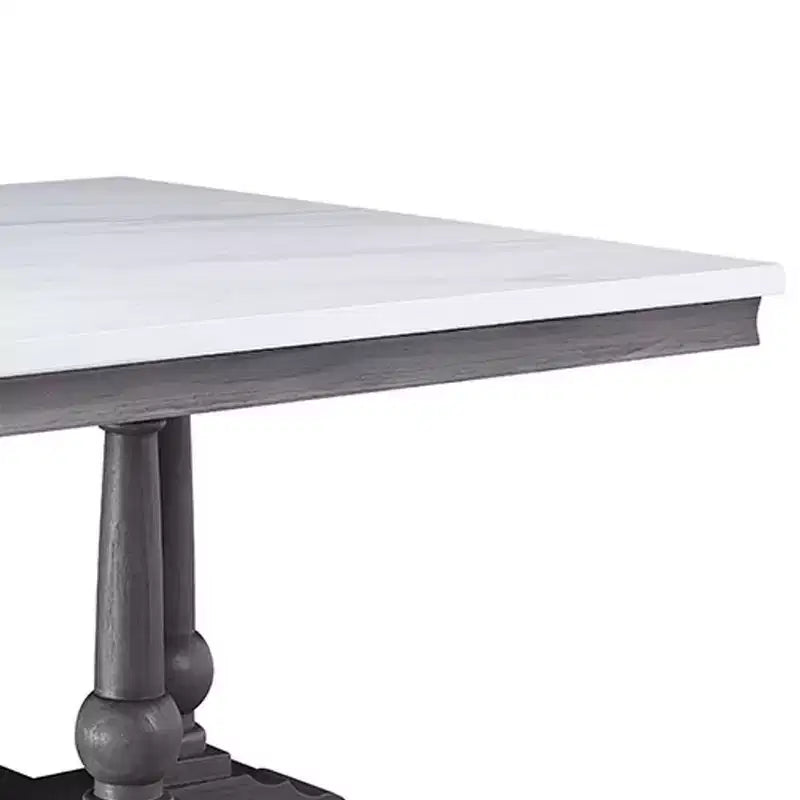 Tavolo da pranzo Yabeina Finitura marmo/quercia grigia - Acme Furniture