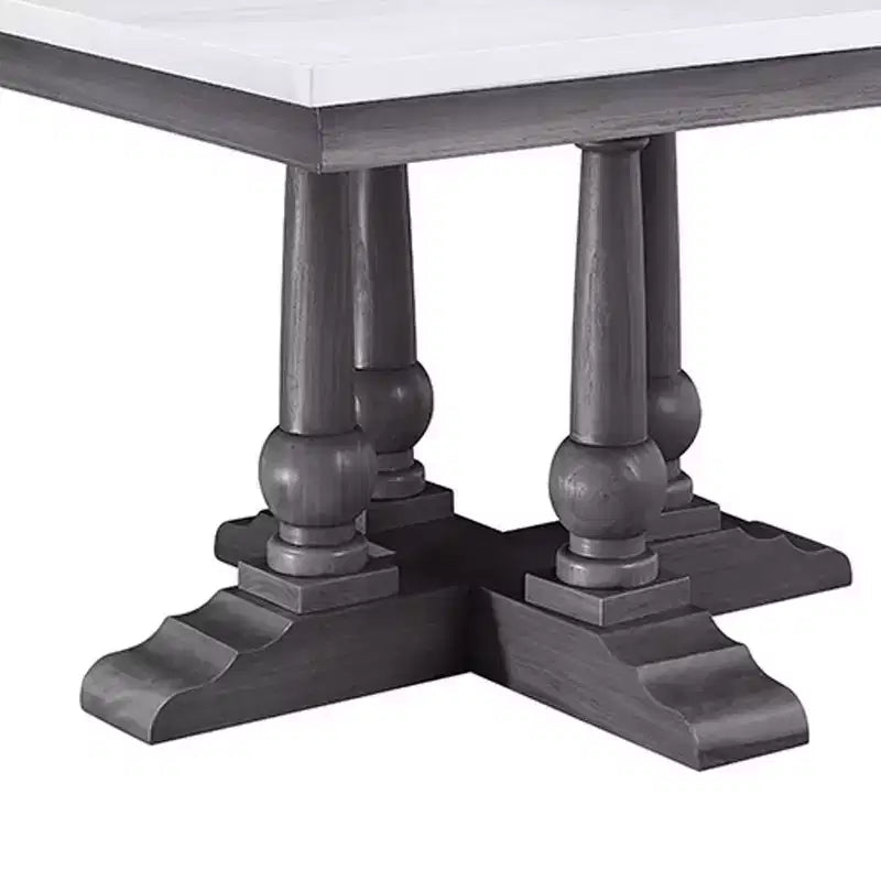 Tavolo da pranzo Yabeina Finitura marmo/quercia grigia - Acme Furniture