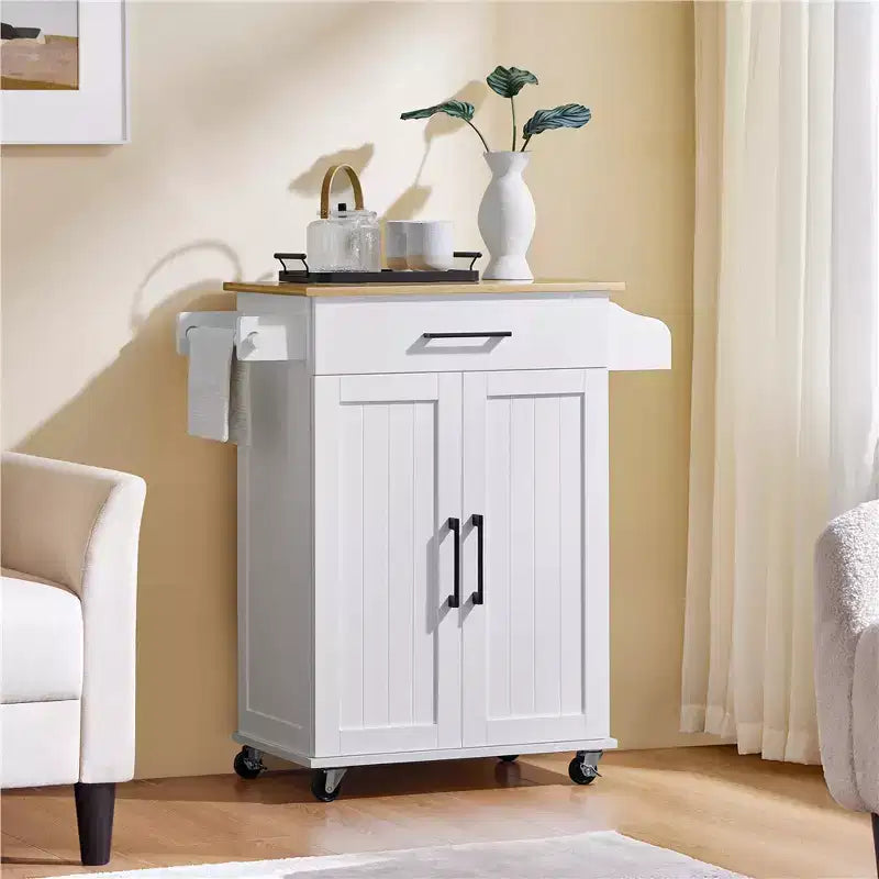 Yaheetech Carrello da Cucina Isola Mobile con Portasciugamani e Cassetto