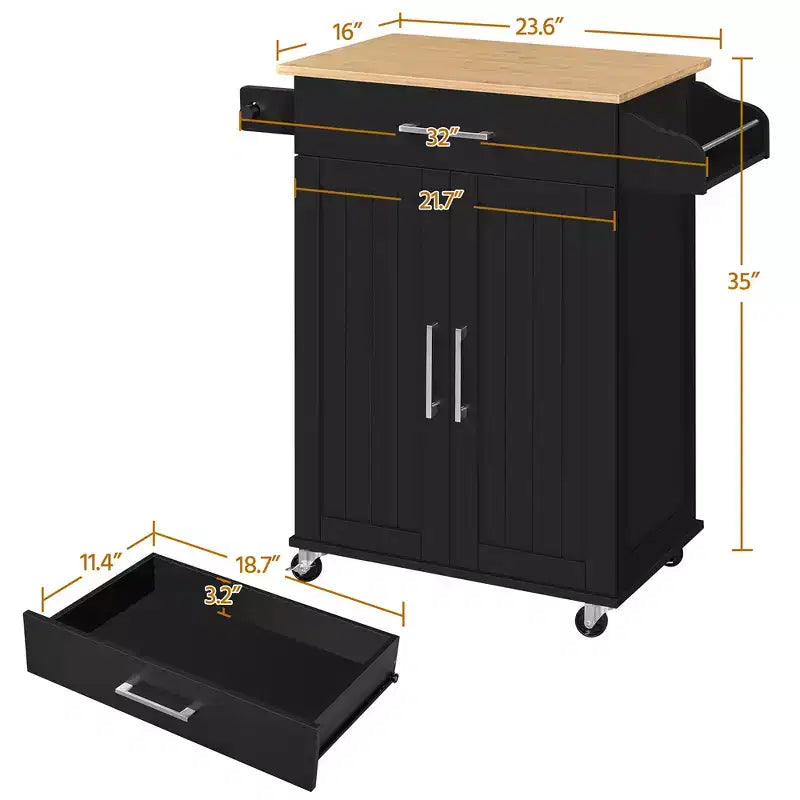 Yaheetech Carrello da Cucina Isola Mobile con Portasciugamani e Cassetto