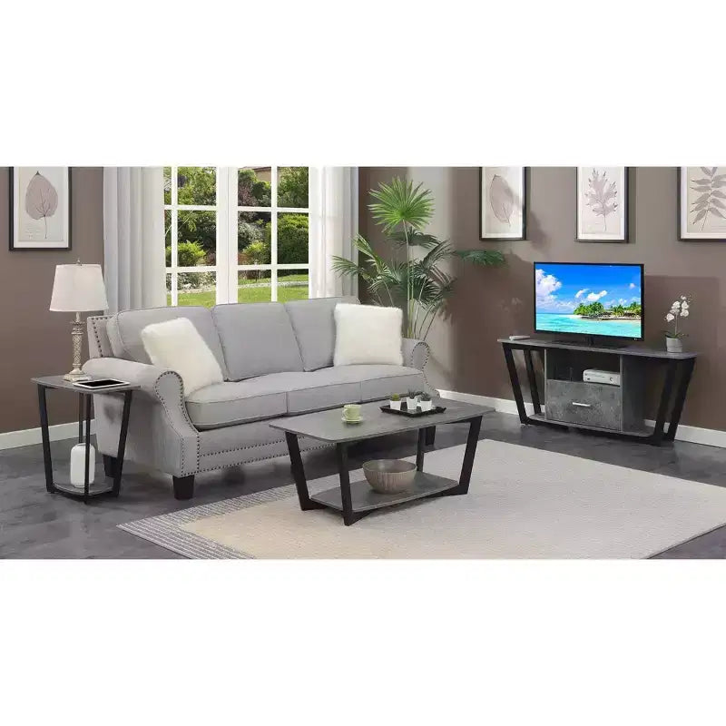 Mobile porta TV Graystone a 1 cassetto per TV fino a 60 pollici con ripiani - Breighton Home