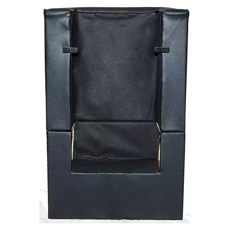 PureSana Chromium Anastasia Poltrona Professionale in Vinile per Asciugacapelli con Apertura sullo Schienale per Sistemi di Asciugatura dei Capelli e Maniglie in Acciaio, Nera