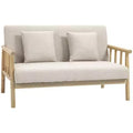 HOMCOM 48 2 Seater Couch for Small Spaces, Modern Loveseat Sofa for Bedroom, Living Room Furniture, & More, Upholstered Small Couch, Beige
