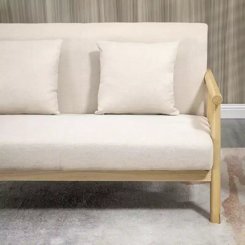 HOMCOM Divano 2 posti da 122 cm per piccoli spazi, divanetto moderno per camera da letto, soggiorno e altro, divano piccolo imbottito, Beige
