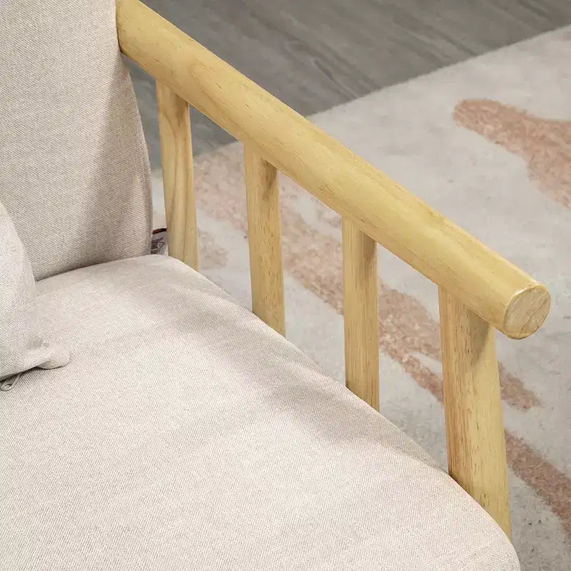 HOMCOM Divano 2 posti da 122 cm per piccoli spazi, divanetto moderno per camera da letto, soggiorno e altro, divano piccolo imbottito, Beige