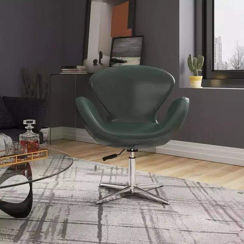 Set di 2 sedie girevoli regolabili in similpelle color lampone - Manhattan Comfort