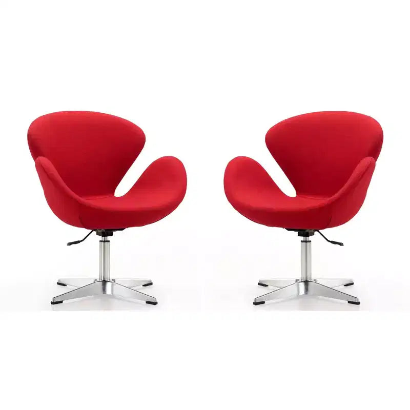 Set di 2 sedie girevoli regolabili in similpelle color lampone - Manhattan Comfort