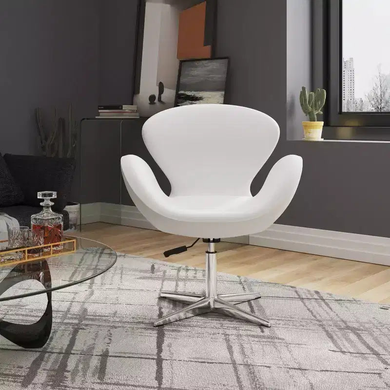 Set di 2 sedie girevoli regolabili in similpelle color lampone - Manhattan Comfort
