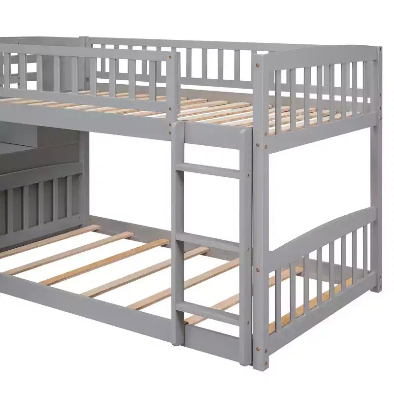 Letto a castello ModernLuxe con scaletta e due cassetti (due letti singoli)