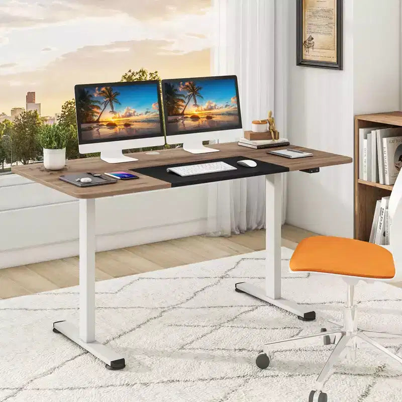 Scrivania elettrica regolabile in altezza Costway, postazione di lavoro per computer da seduti a in piedi per ufficio domestico