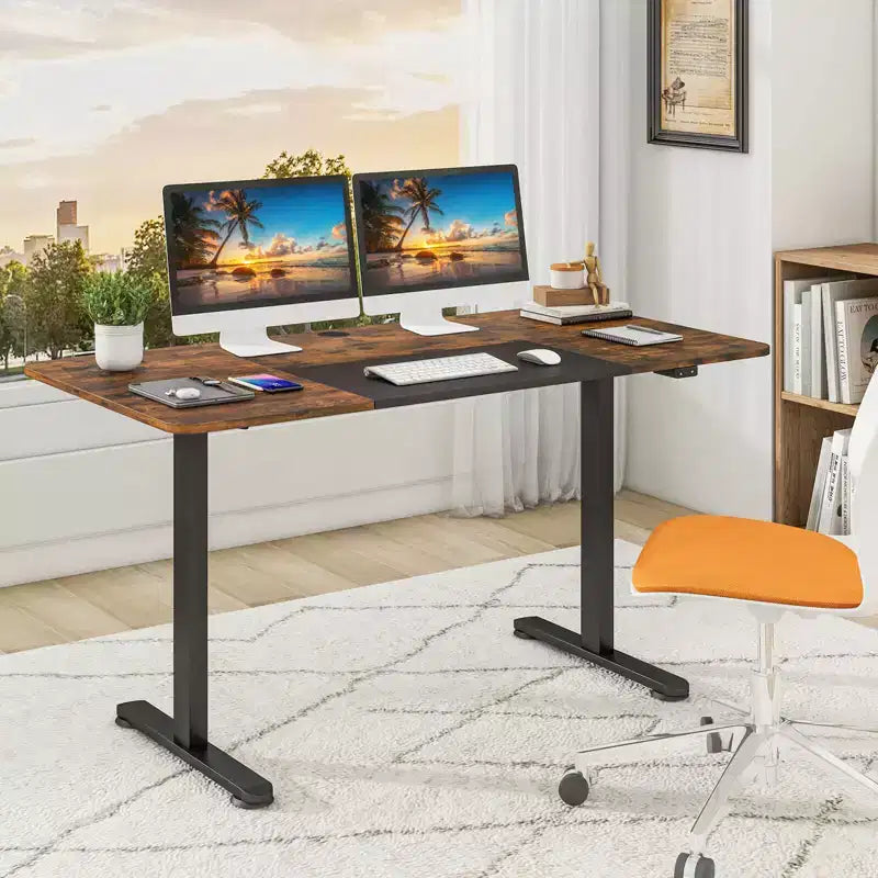 Scrivania elettrica regolabile in altezza Costway, postazione di lavoro per computer da seduti a in piedi per ufficio domestico