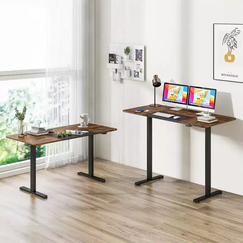 Scrivania elettrica regolabile in altezza Costway, postazione di lavoro per computer da seduti a in piedi per ufficio domestico
