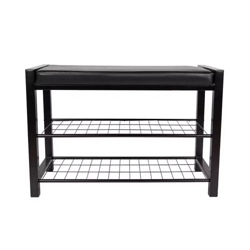 27 Leatherette Entryway 2 Racks Shoe Bench - Danya B.