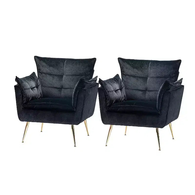 Set di 2 Poltrone Moderne in Velluto Jonat con Gambe in Metallo per Camera da Letto e Soggiorno | ART OF LIVING DESIGNS