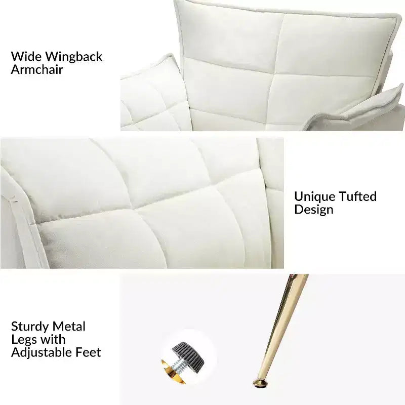 Set di 2 Poltrone Moderne in Velluto Jonat con Gambe in Metallo per Camera da Letto e Soggiorno | ART OF LIVING DESIGNS