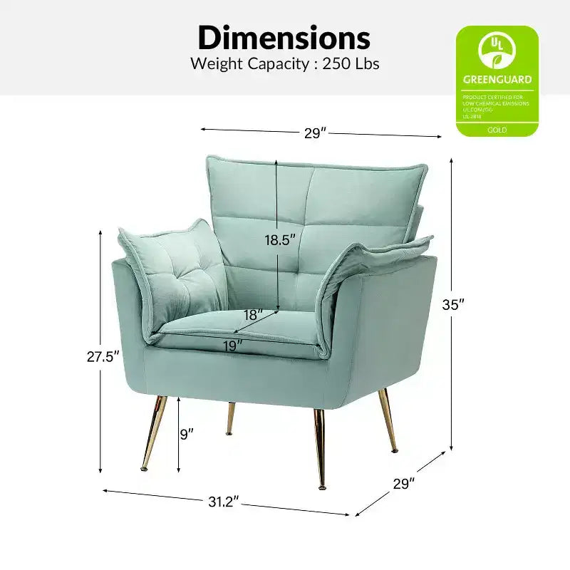 Set di 2 Poltrone Moderne in Velluto Jonat con Gambe in Metallo per Camera da Letto e Soggiorno | ART OF LIVING DESIGNS