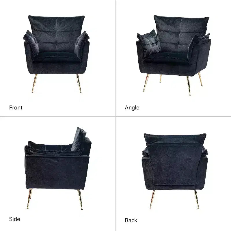 Set di 2 Poltrone Moderne in Velluto Jonat con Gambe in Metallo per Camera da Letto e Soggiorno | ART OF LIVING DESIGNS