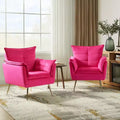 Set di 2 Poltrone Moderne in Velluto Jonat con Gambe in Metallo per Camera da Letto e Soggiorno | ART OF LIVING DESIGNS