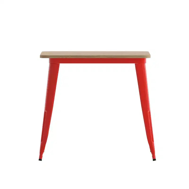 Flash Furniture Declan tavolo da pranzo commerciale per interni/esterni, piano quadrato da 31,5" in poliresina per tutte le stagioni con base in acciaio