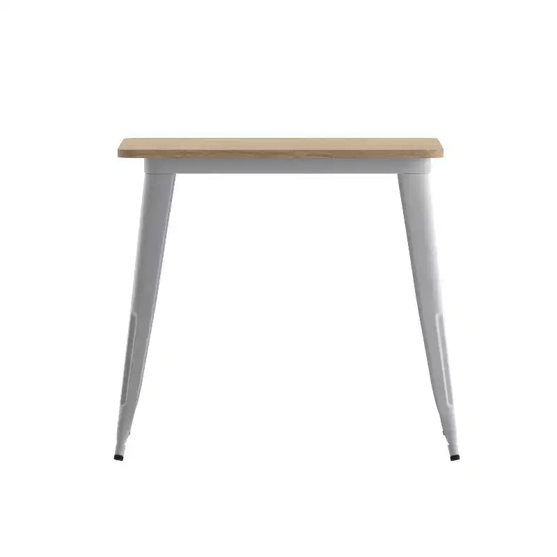 Flash Furniture Declan tavolo da pranzo commerciale per interni/esterni, piano quadrato da 31,5" in poliresina per tutte le stagioni con base in acciaio