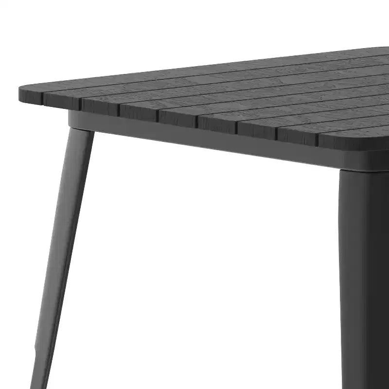 Flash Furniture Declan tavolo da pranzo commerciale per interni/esterni, piano quadrato da 31,5" in poliresina per tutte le stagioni con base in acciaio