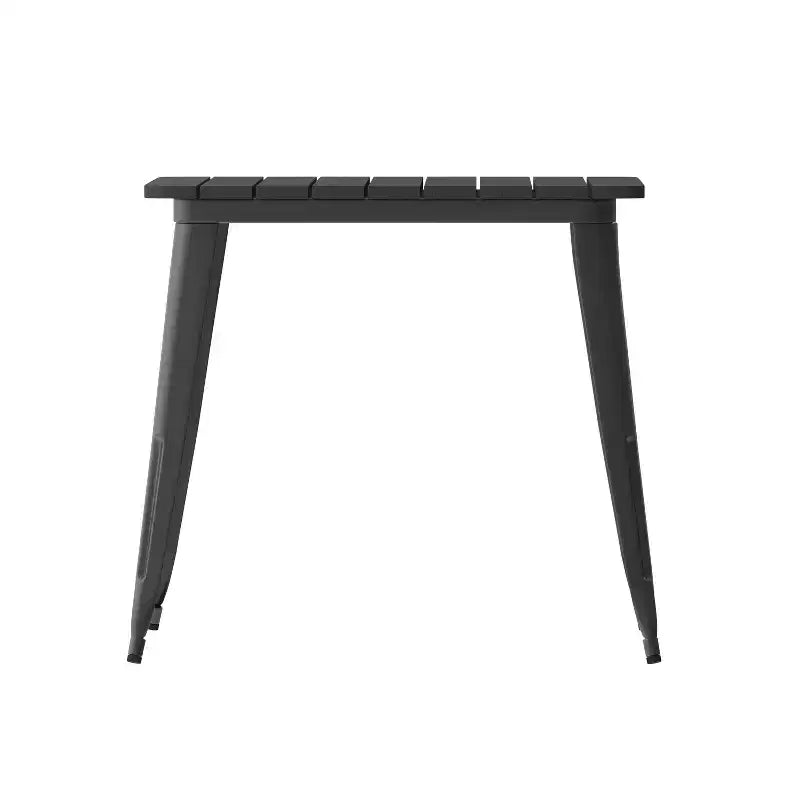 Flash Furniture Declan tavolo da pranzo commerciale per interni/esterni, piano quadrato da 31,5" in poliresina per tutte le stagioni con base in acciaio