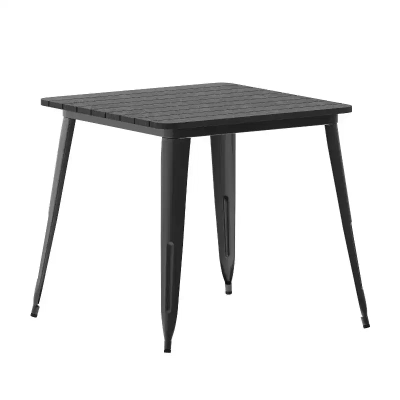 Flash Furniture Declan tavolo da pranzo commerciale per interni/esterni, piano quadrato da 31,5" in poliresina per tutte le stagioni con base in acciaio