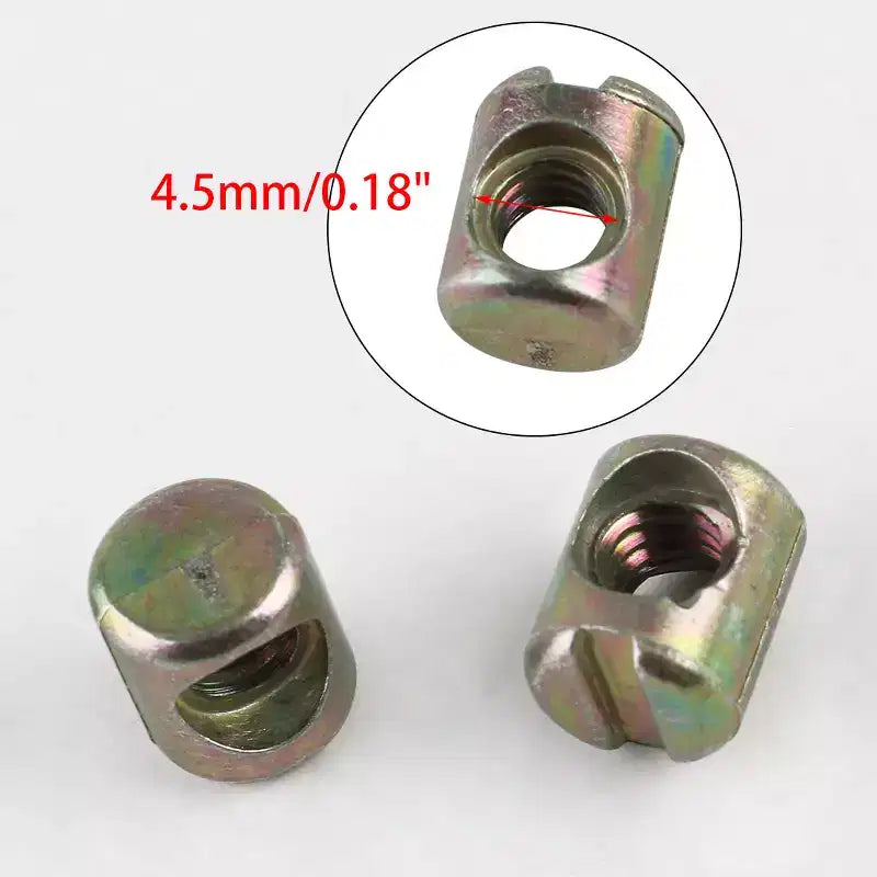 Unique Bargains Letto Sedia Barile Croce Piolo Scanalato Bulloni Dadi 0,3 x 0,4 Tono Bronzo 10 Pz