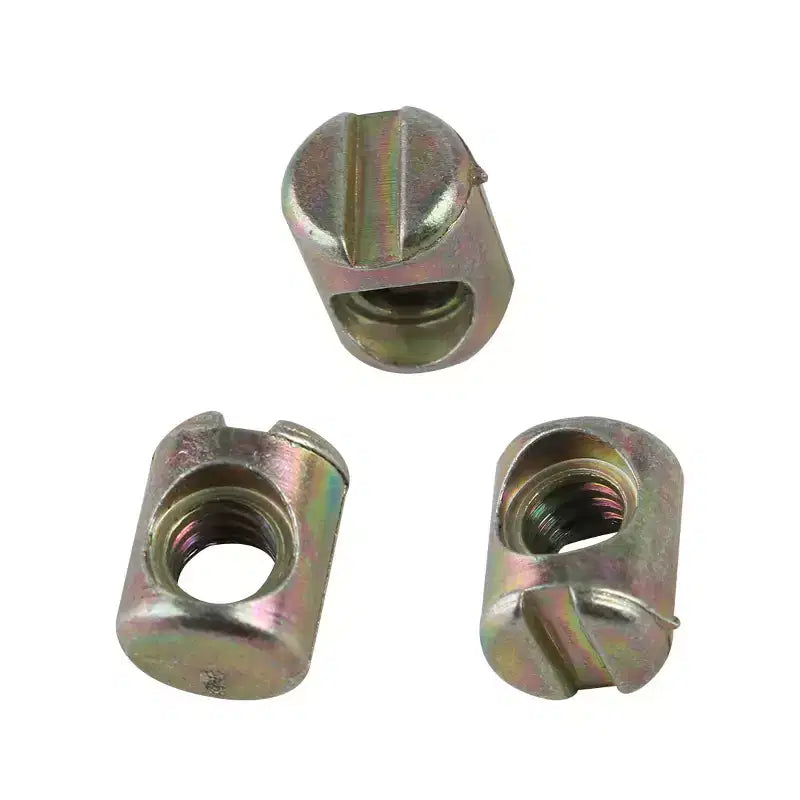 Unique Bargains Letto Sedia Barile Croce Piolo Scanalato Bulloni Dadi 0,3 x 0,4 Tono Bronzo 10 Pz