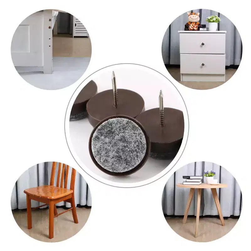 Unique Bargains Pattini Sottosedia Protezione per Pavimento in Feltro Marrone 0,9 x 0,94 50 Pezzi