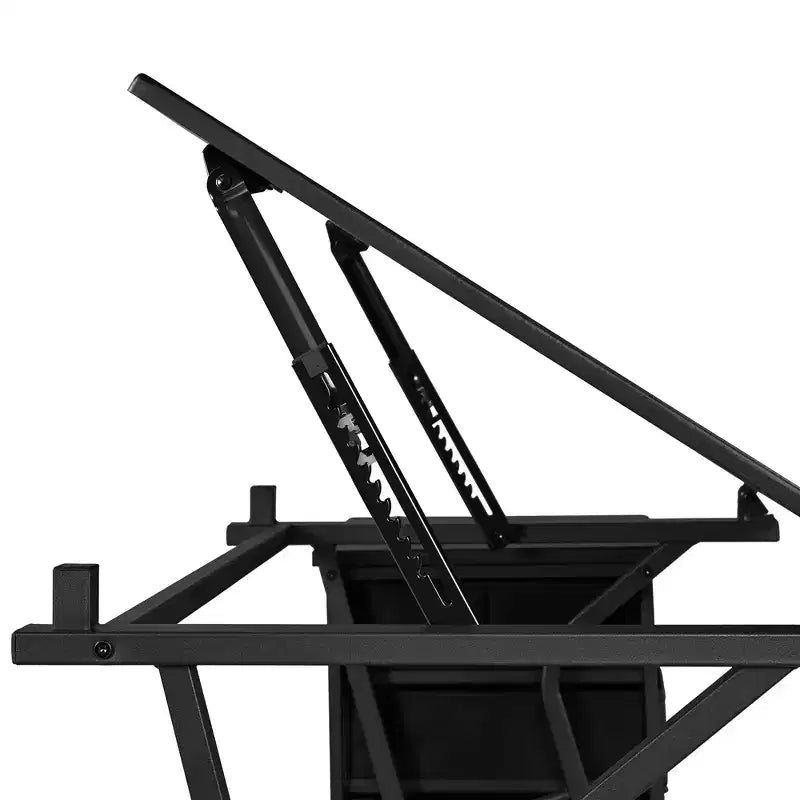 Yaheetech Tavolo da Disegno Regolabile e Set Sgabello Nero