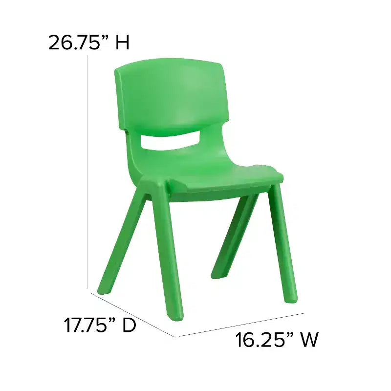 Sedia impilabile in plastica per scuola Emma e Oliver, confezione da 5, altezza seduta 39,4 cm