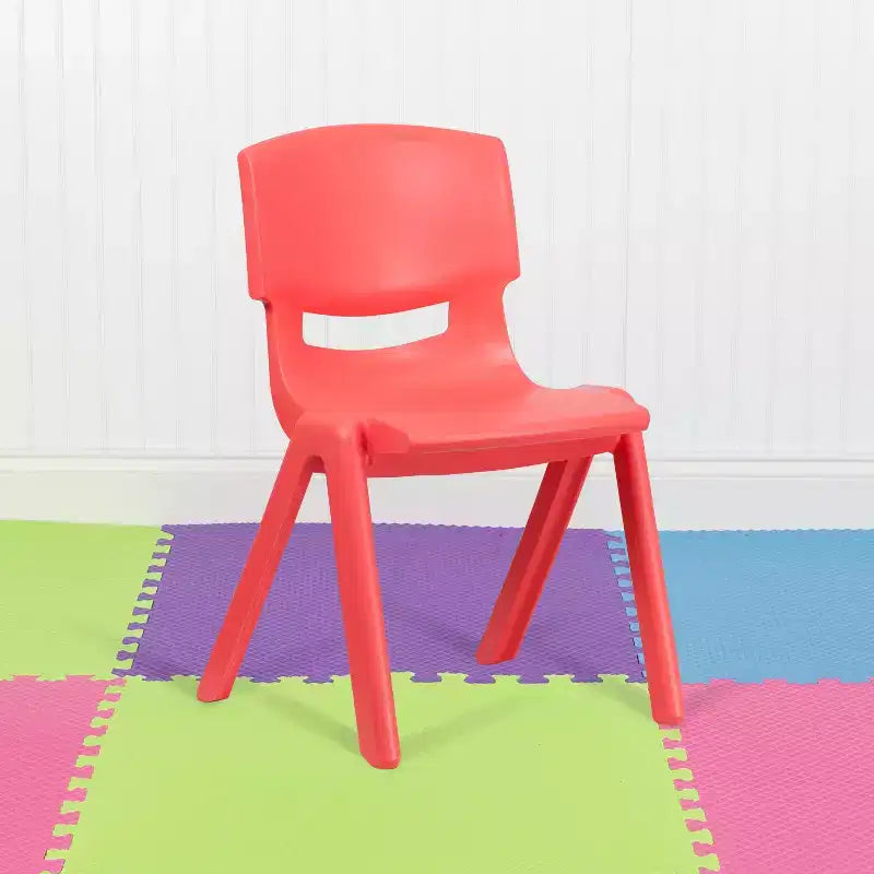 Sedia impilabile in plastica per scuola Emma e Oliver, confezione da 5, altezza seduta 39,4 cm