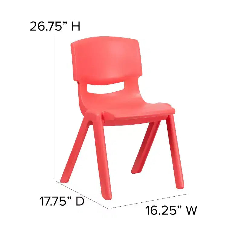 Sedia impilabile in plastica per scuola Emma e Oliver, confezione da 5, altezza seduta 39,4 cm