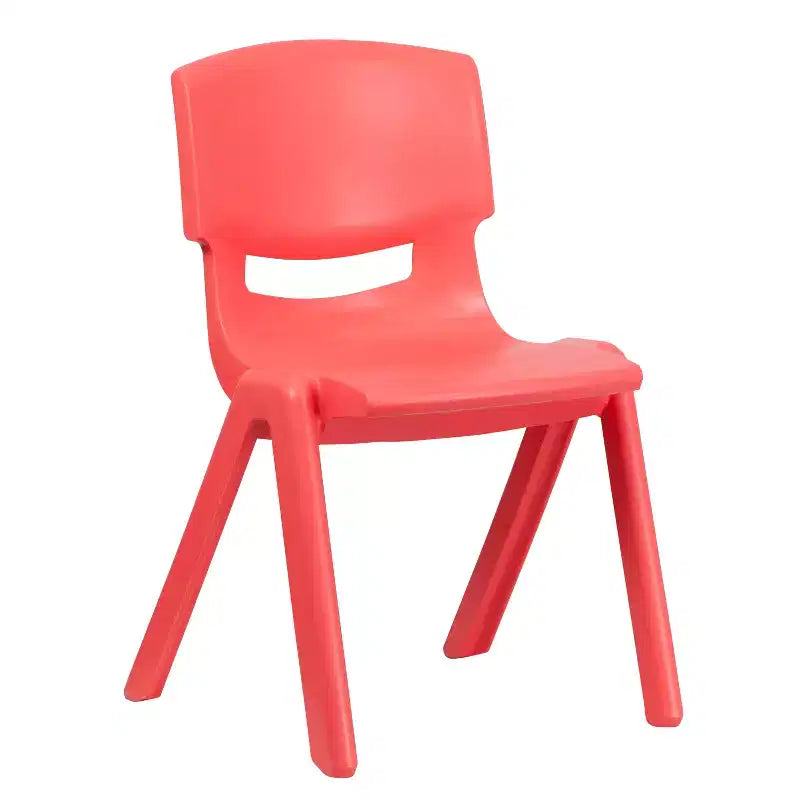 Sedia impilabile in plastica per scuola Emma e Oliver, confezione da 5, altezza seduta 39,4 cm