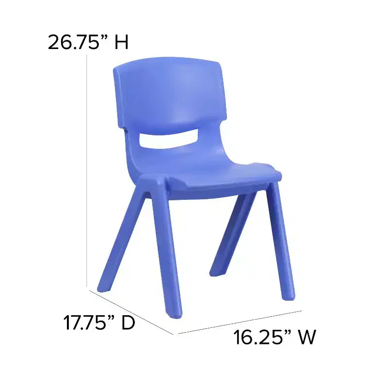 Sedia impilabile in plastica per scuola Emma e Oliver, confezione da 5, altezza seduta 39,4 cm
