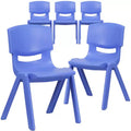 Sedia impilabile in plastica per scuola Emma e Oliver, confezione da 5, altezza seduta 39,4 cm
